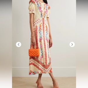 Saloni bianca printed midi dress